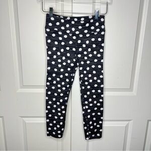 Outdoor Voices Polka Dot Leggings Small Crop TechSweat 3/4 Flex black white